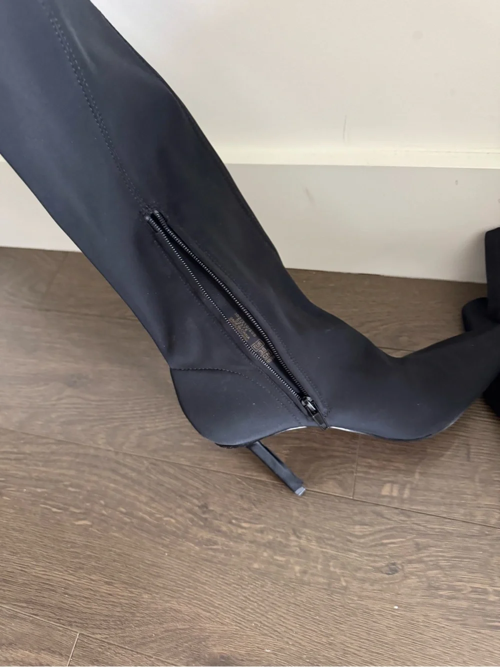 Zara Black Over-the-Knee Pointed Stiletto Boots